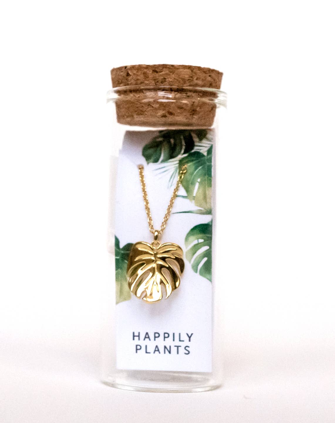 Monstera Deliciosa Necklace Gold & White Gold