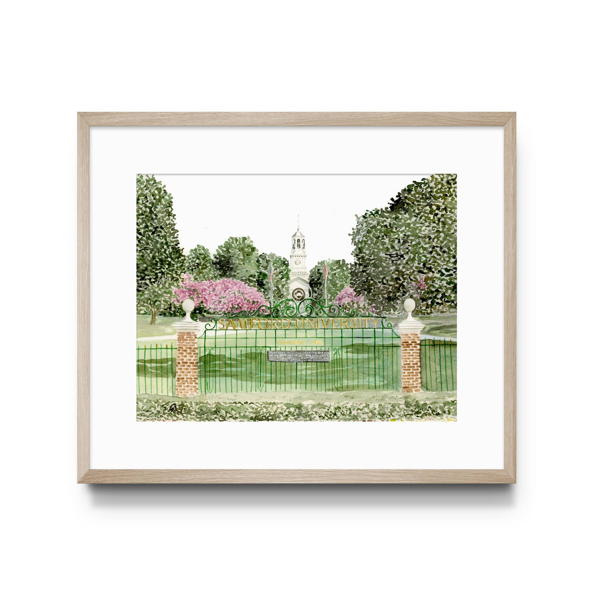 Samford University Entrance Art Print, Collegiate