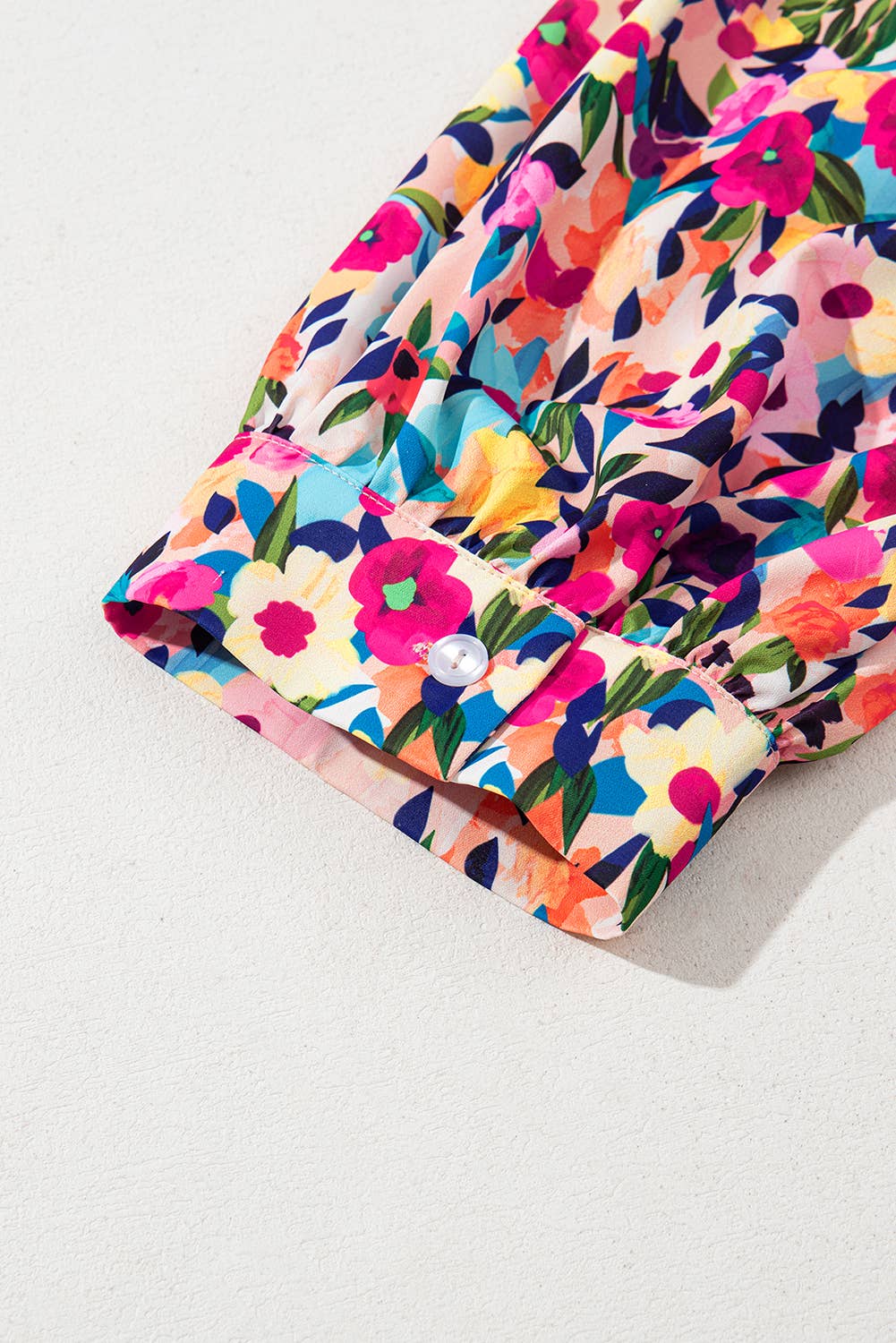 Meadow | Floral Puff Short Sleeve V Neck Mini Dress