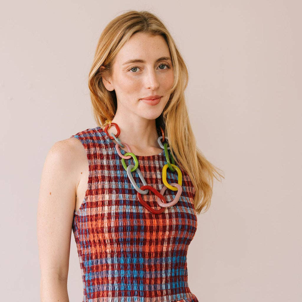 Smoky Rainbow Link Necklace