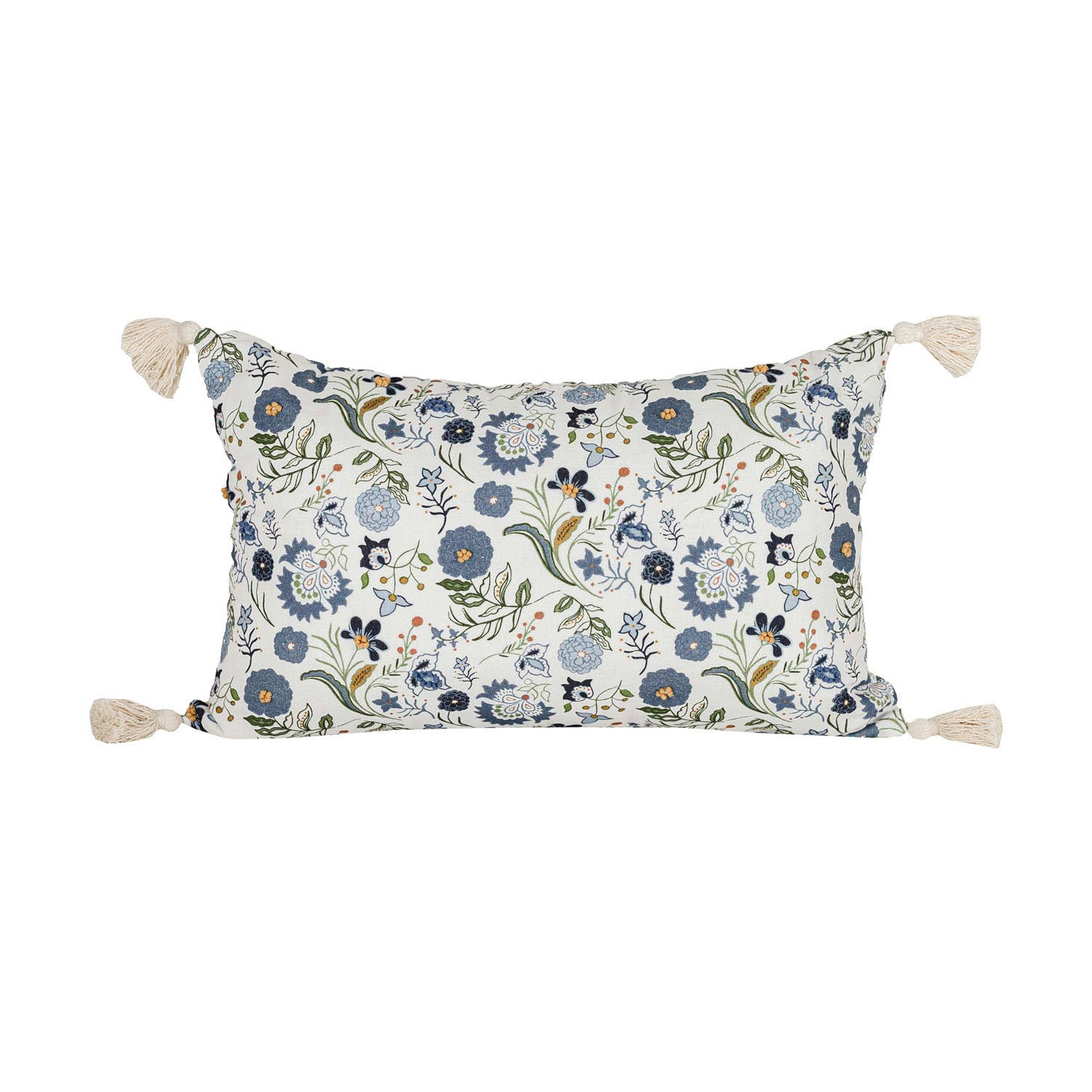 14x22 Marguerite Floral Suzani Pillow Blue