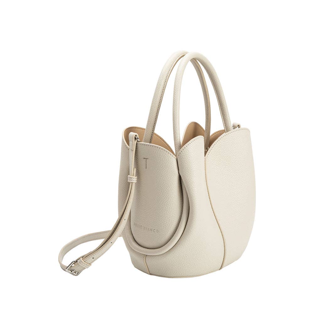 Tulip Handle Bag - Bone Recycled Vegan Leather