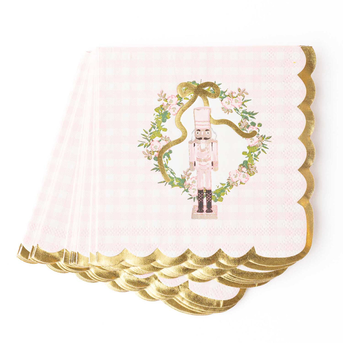 Sugarplum Gingham Paper Beverage Napkins, 16pk
