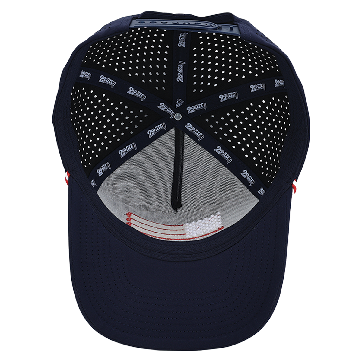 American Flag Rope Flat Bill Hat (Navy)