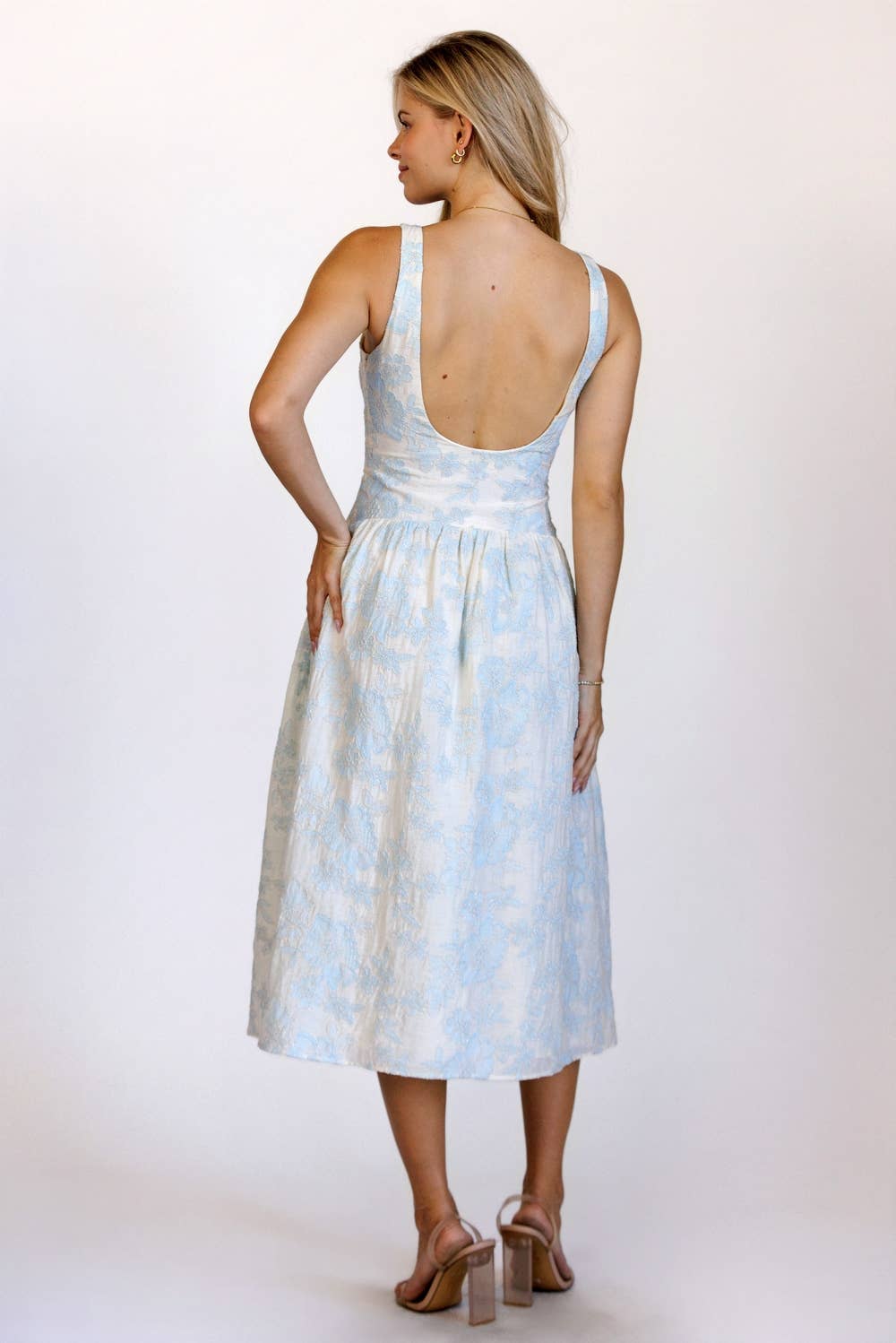 Floral Jacquard Midi Dress