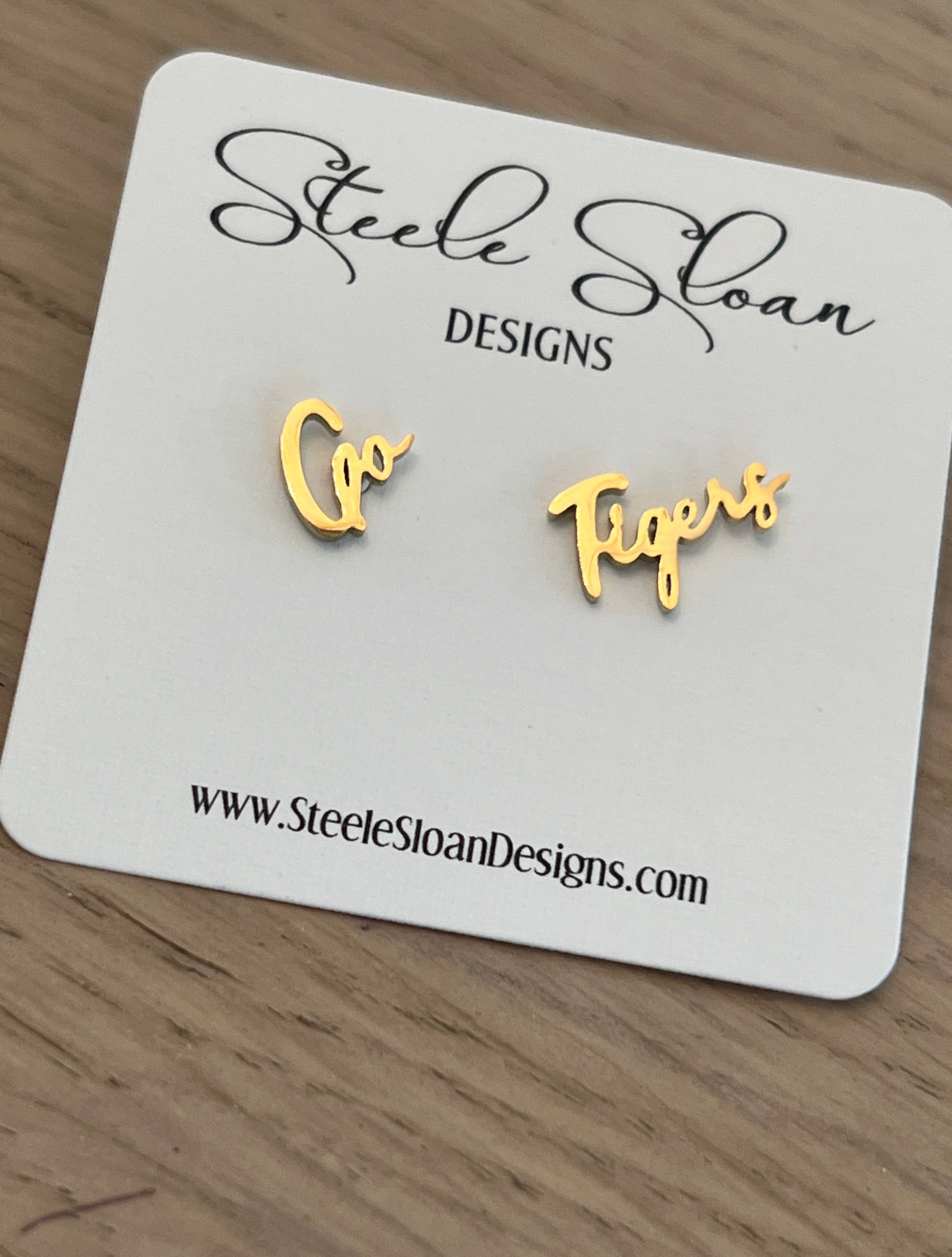 Go Tigers Cute Game Day Stud Earrings