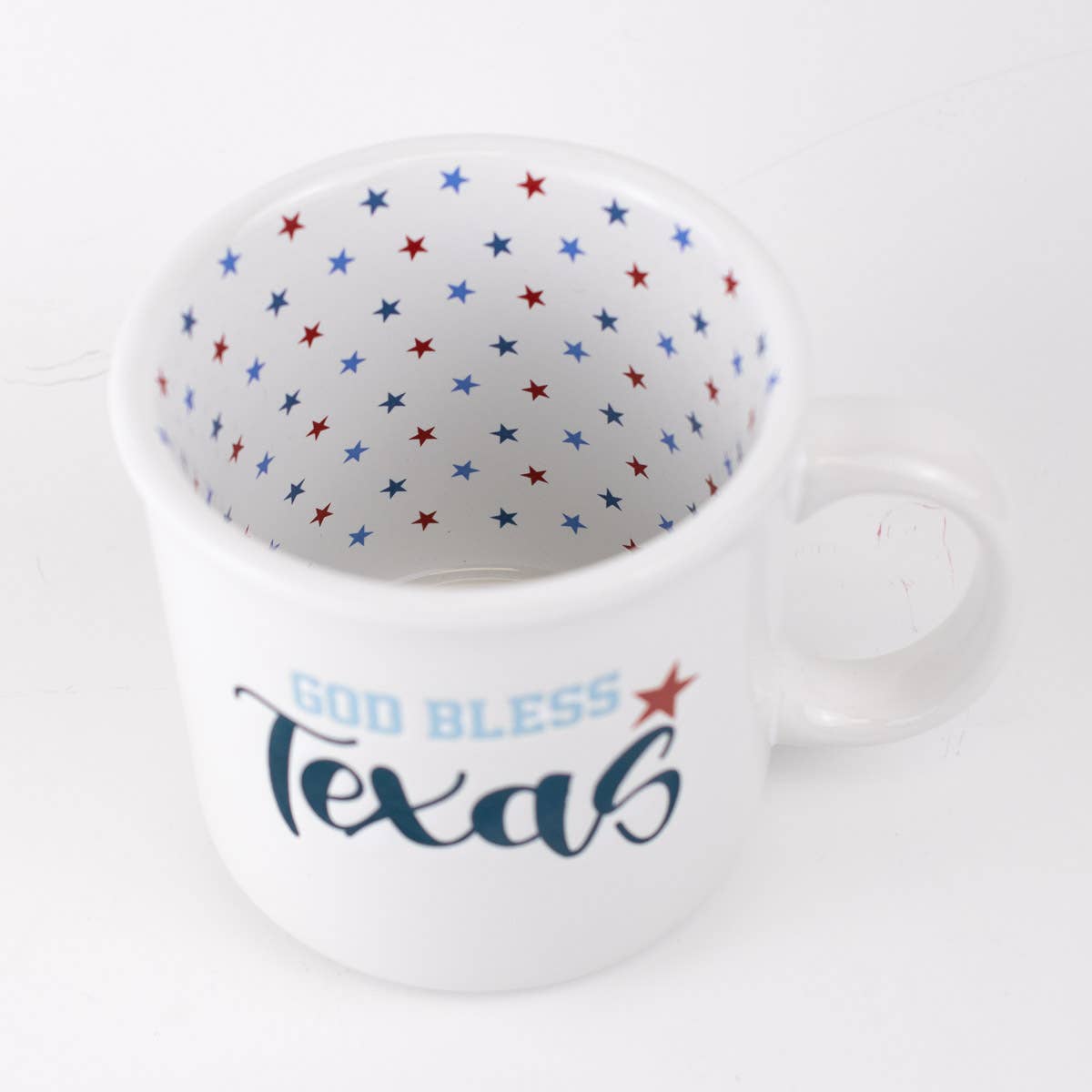 God Bless Texas Coffee Mug   White/Palace/Red/Blue   14oz
