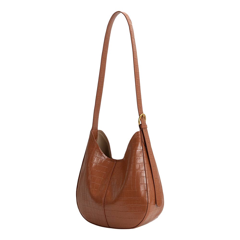 Stefanie Camel Recycled Vegan Leather Shoulder Bag