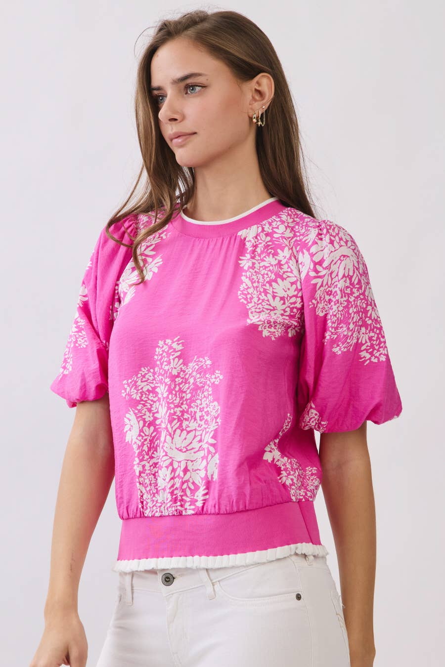 Floral Printed Textured Top