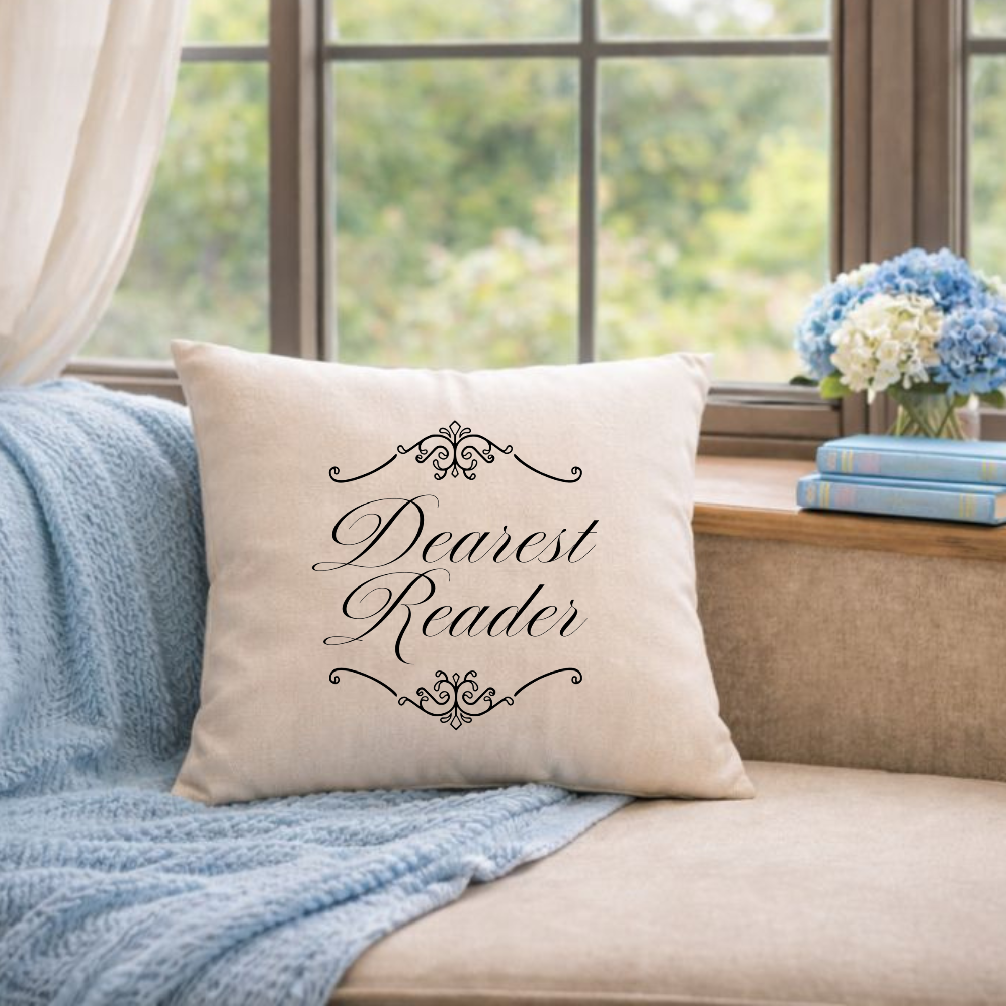 Dearest Reader Throw Pillow - Bookish Home Decor