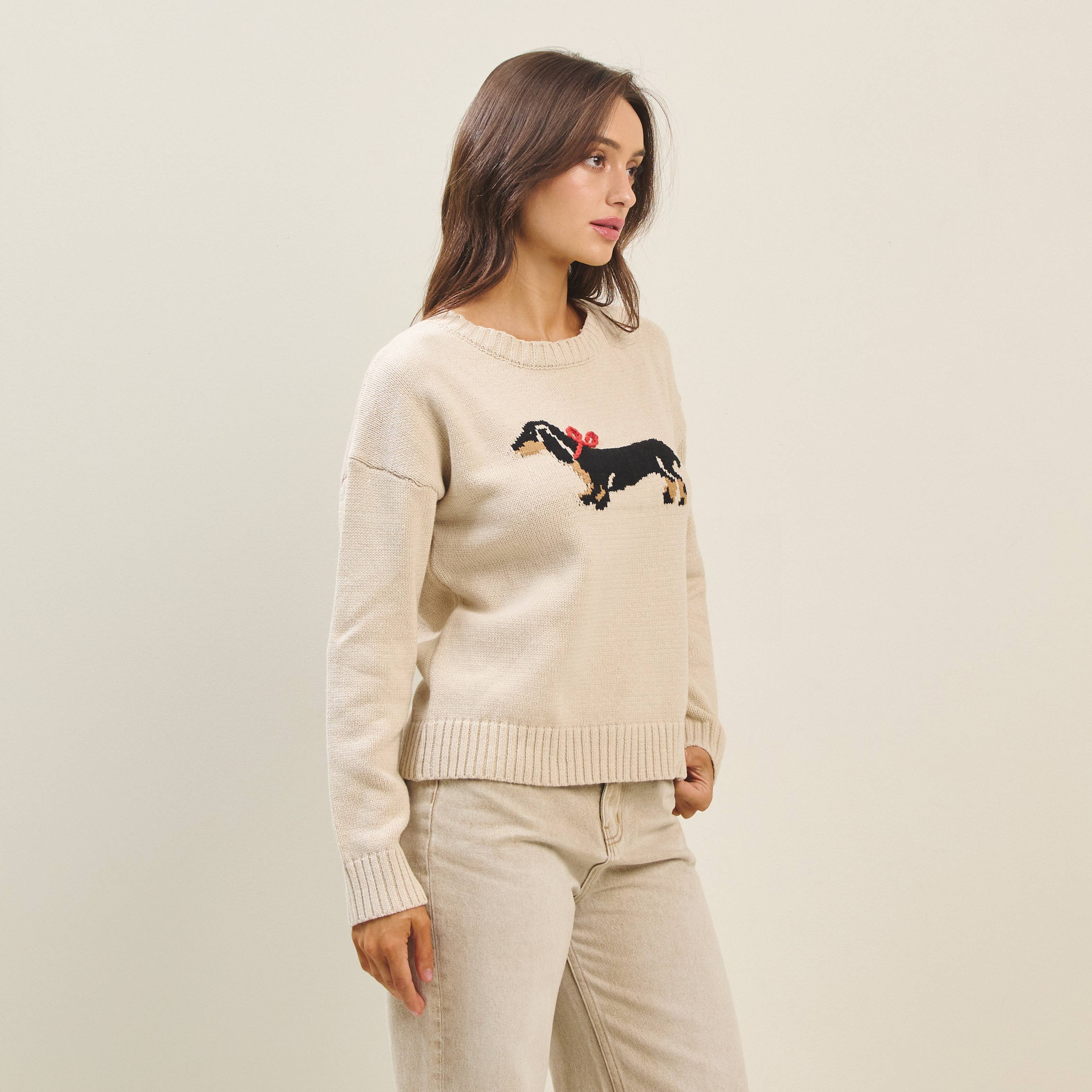Bow dog sweater