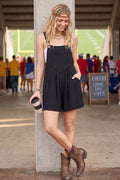 Scallop Pocket Strap Romper
