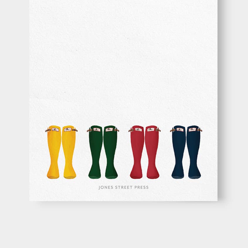 Colorful Wellie Rainboot Notepad – Cute Gardener List Pad