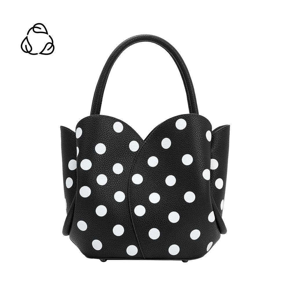 Tulip Bag Black Vegan Polka Dot