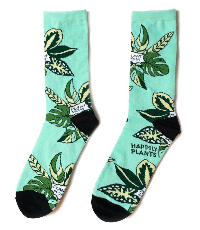 Plant Lover Cotton Crew Socks, Plant Gifts