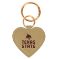Texas State Bobcats Heart Bag Charm/ Key Ring