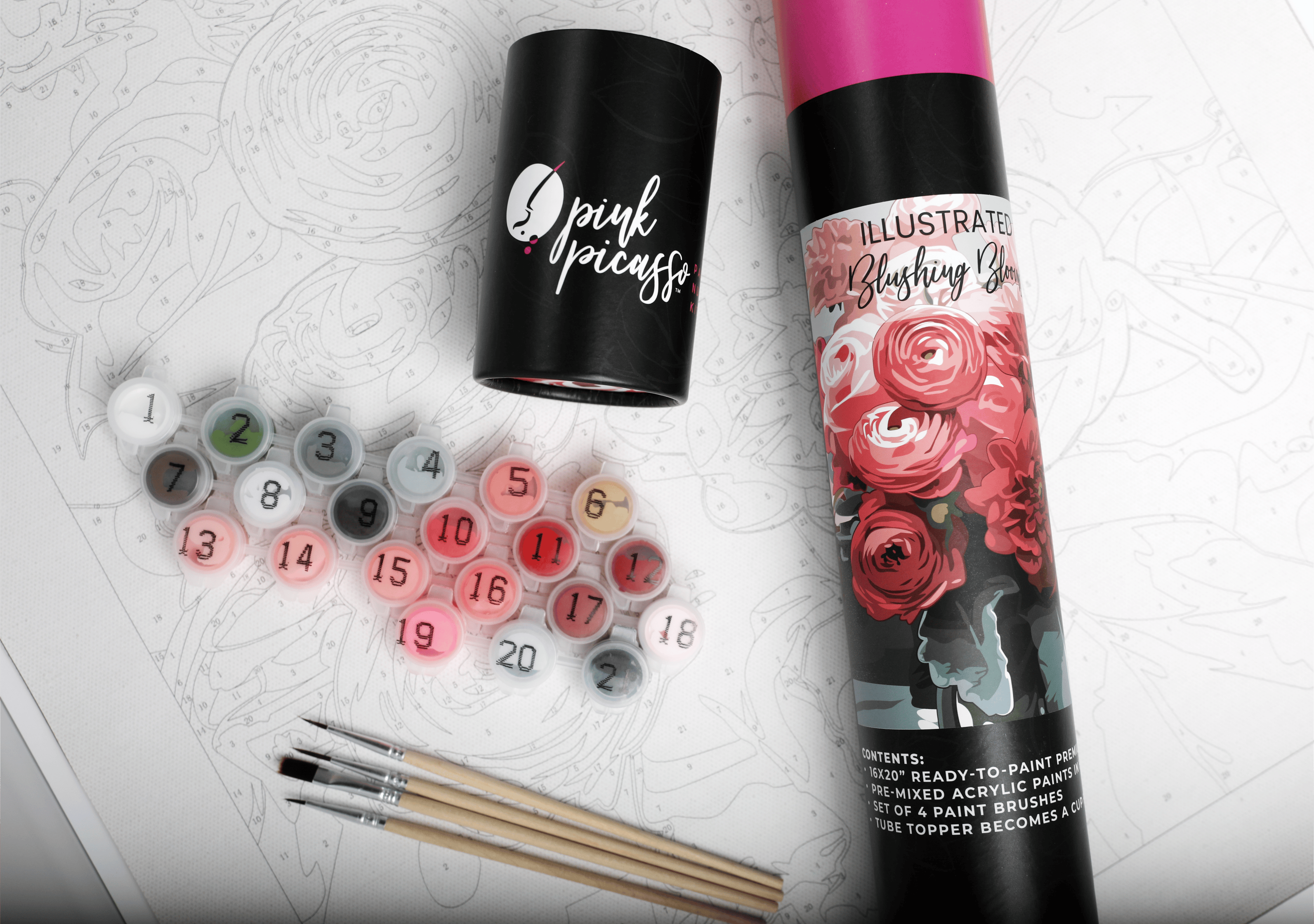 Special Edition Illustrated Blushing Blooms Paint by Number