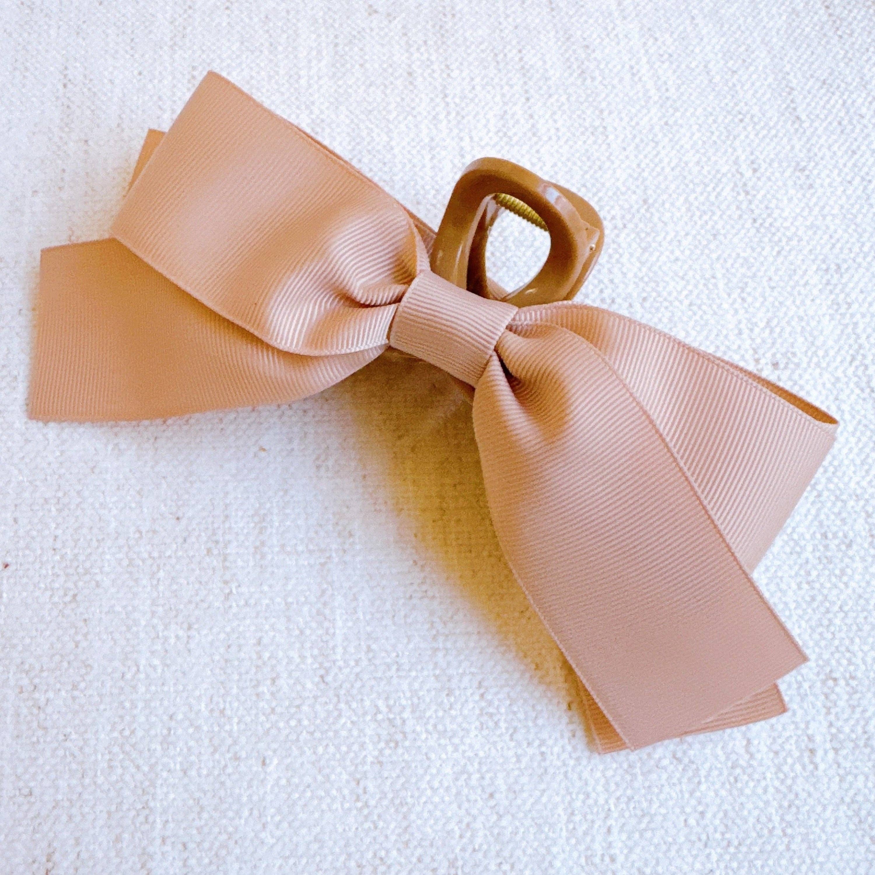 Gross Grain Bow Hair Claw - Black, Pink, Cream, or Blue