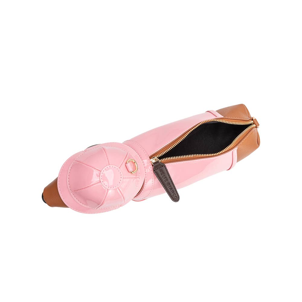 Rain Dog Pink Vegan Leather Crossbody Bag