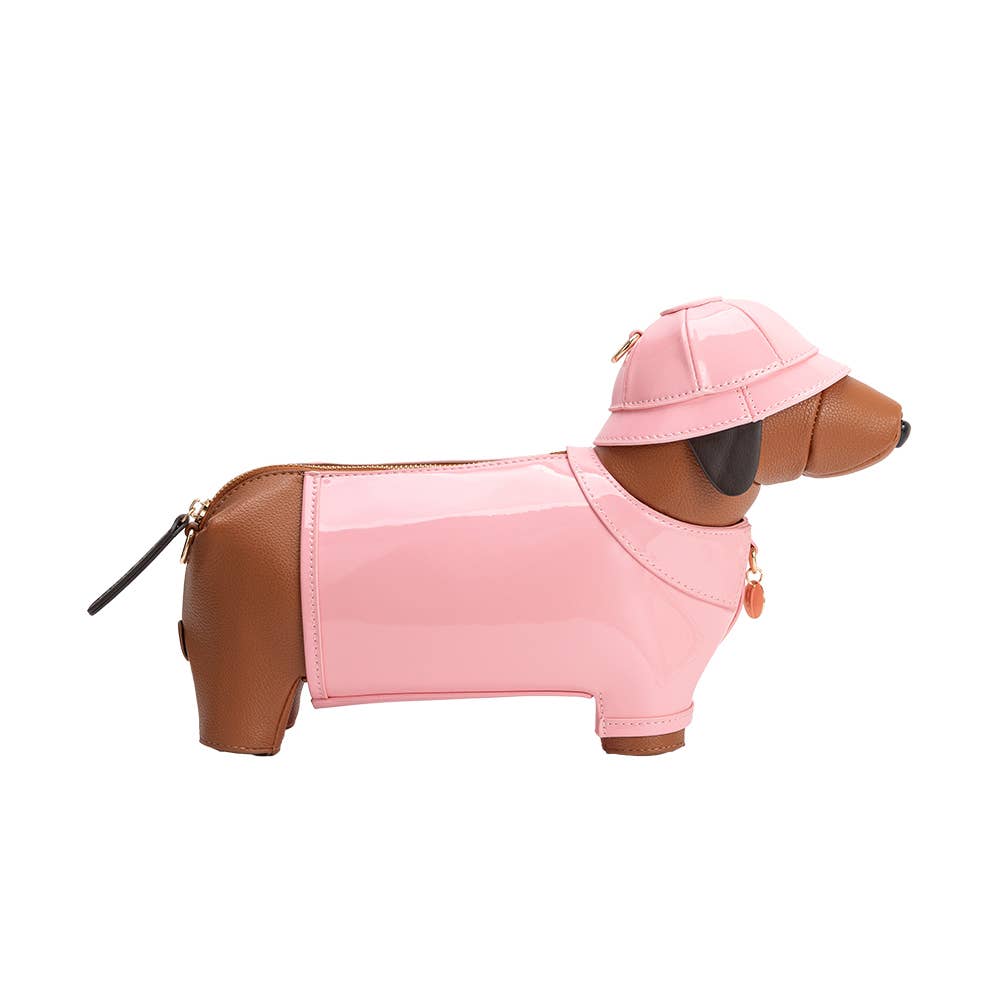 Rain Dog Pink Vegan Leather Crossbody Bag