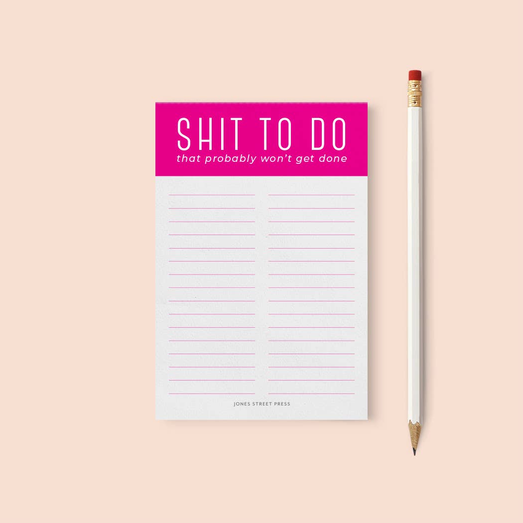 Shit To Do Bright Pink Notepad - Sarcastic Funny Desk Pad