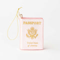 Pink Passport Glass Christmas Ornament