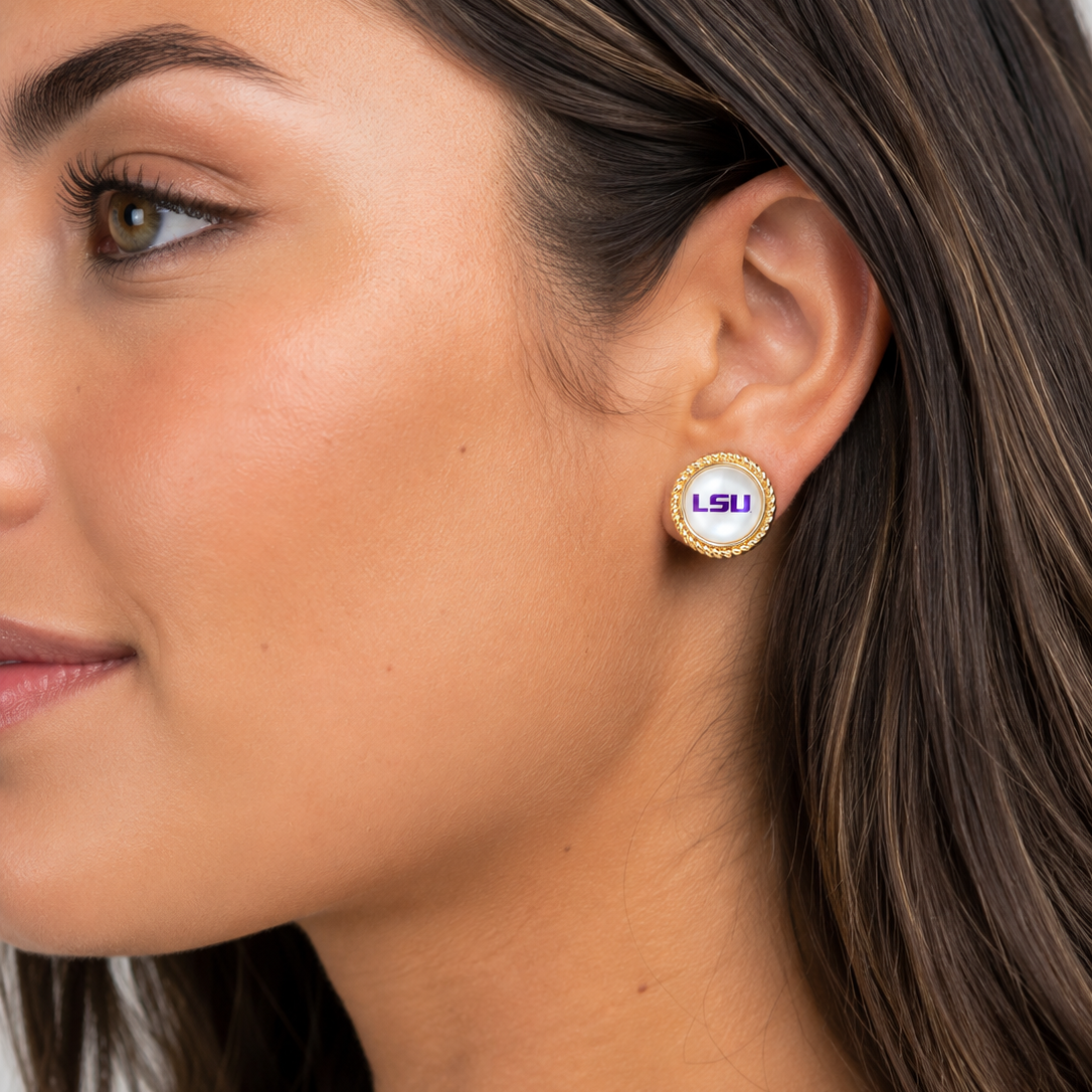 LSU Pearl Studs