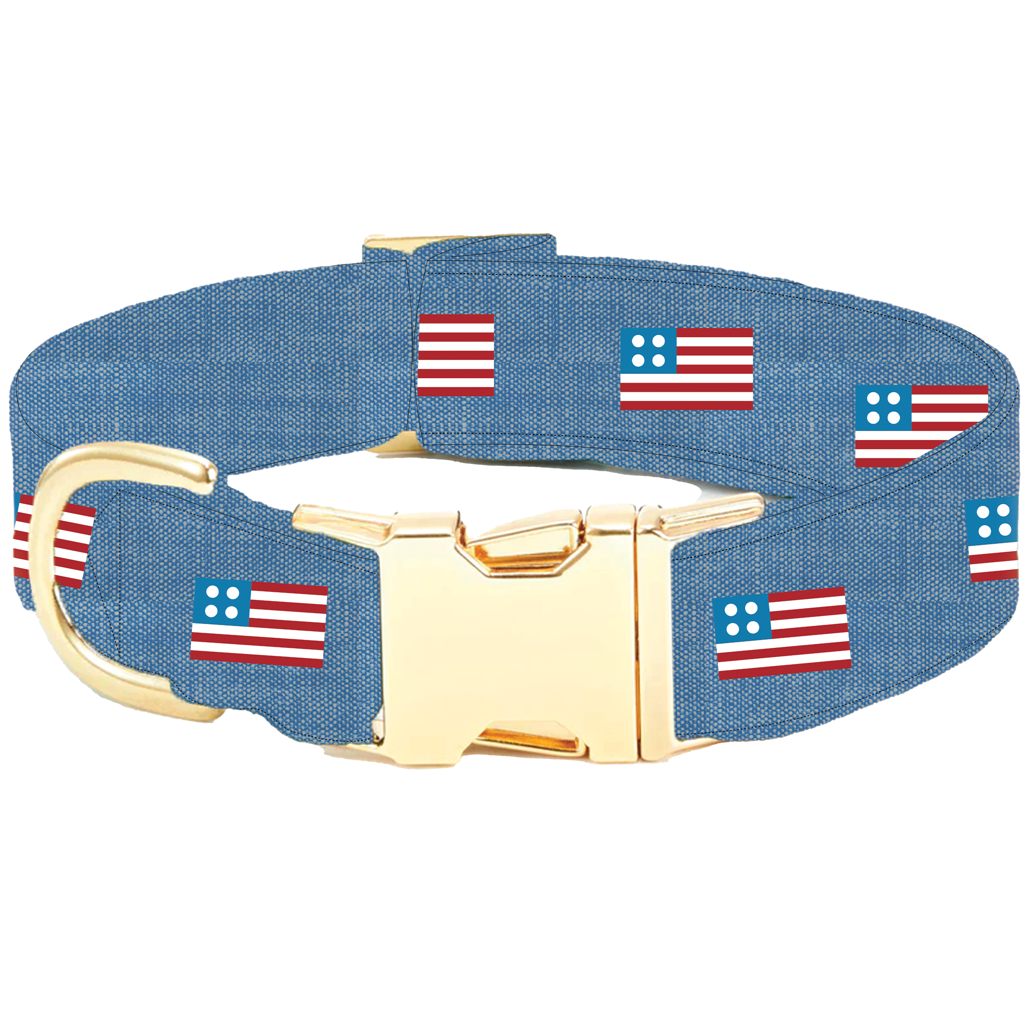 American Flag Embroidered Dog Collar