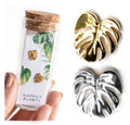 Monstera Earring Studs - 18k Gold, Plant Earrings