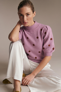 Polka Dot Mock Neck Sweater