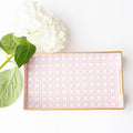 Vanity Tray, Pink Cane Print Decorative Resin