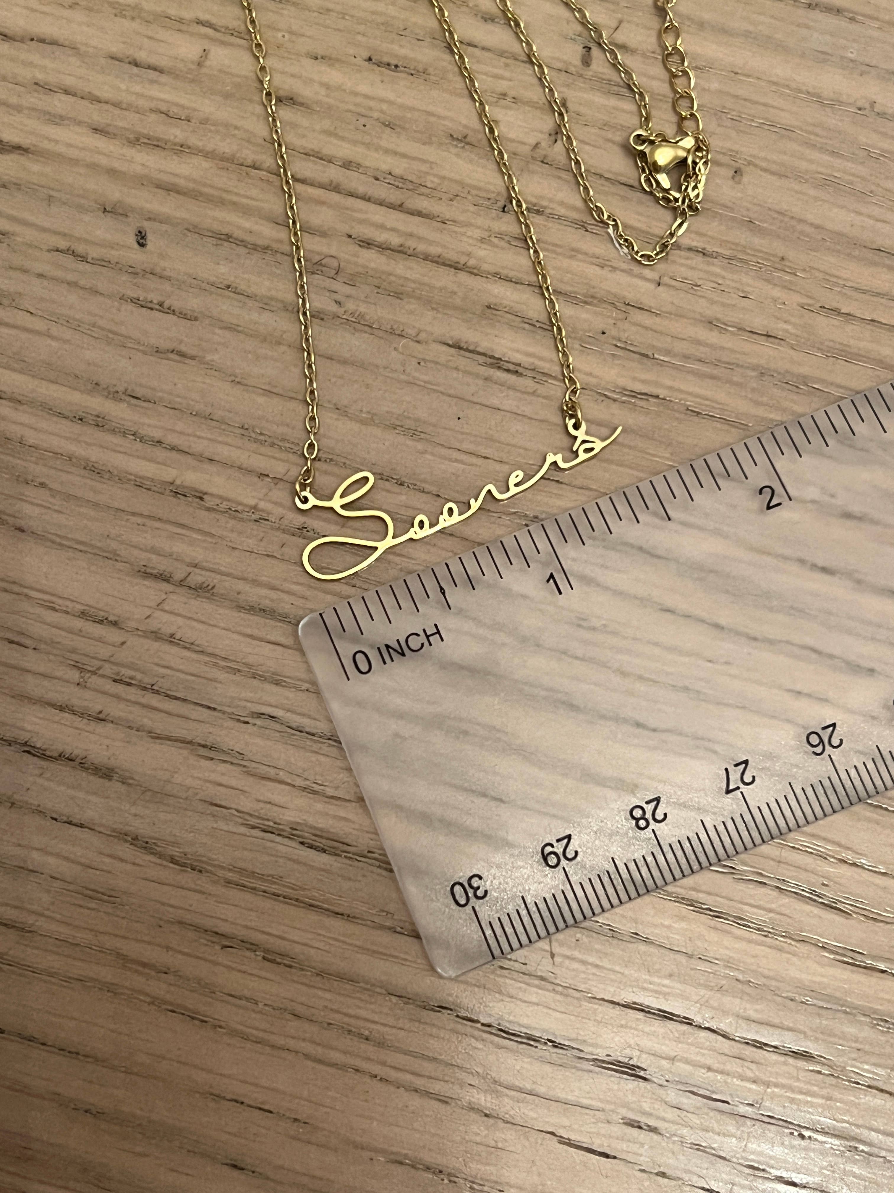 Oklahoma Sooners Name Necklace Sooners GameDay Spirit