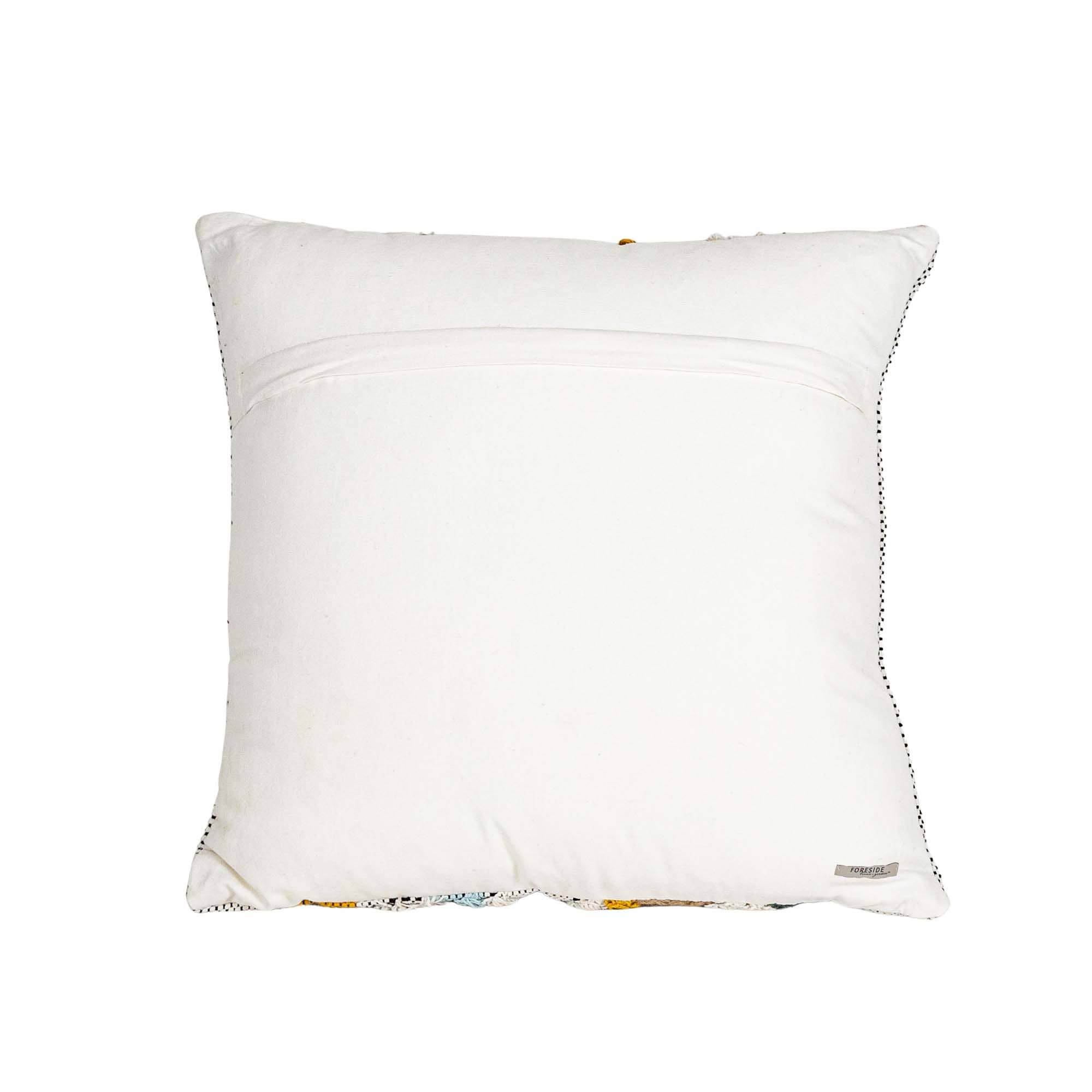 Aba 20x20 Striped Fringed Filled Throw Pillow Mustard Cotton