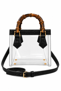 Jules Bamboo Handle Clear Handbag