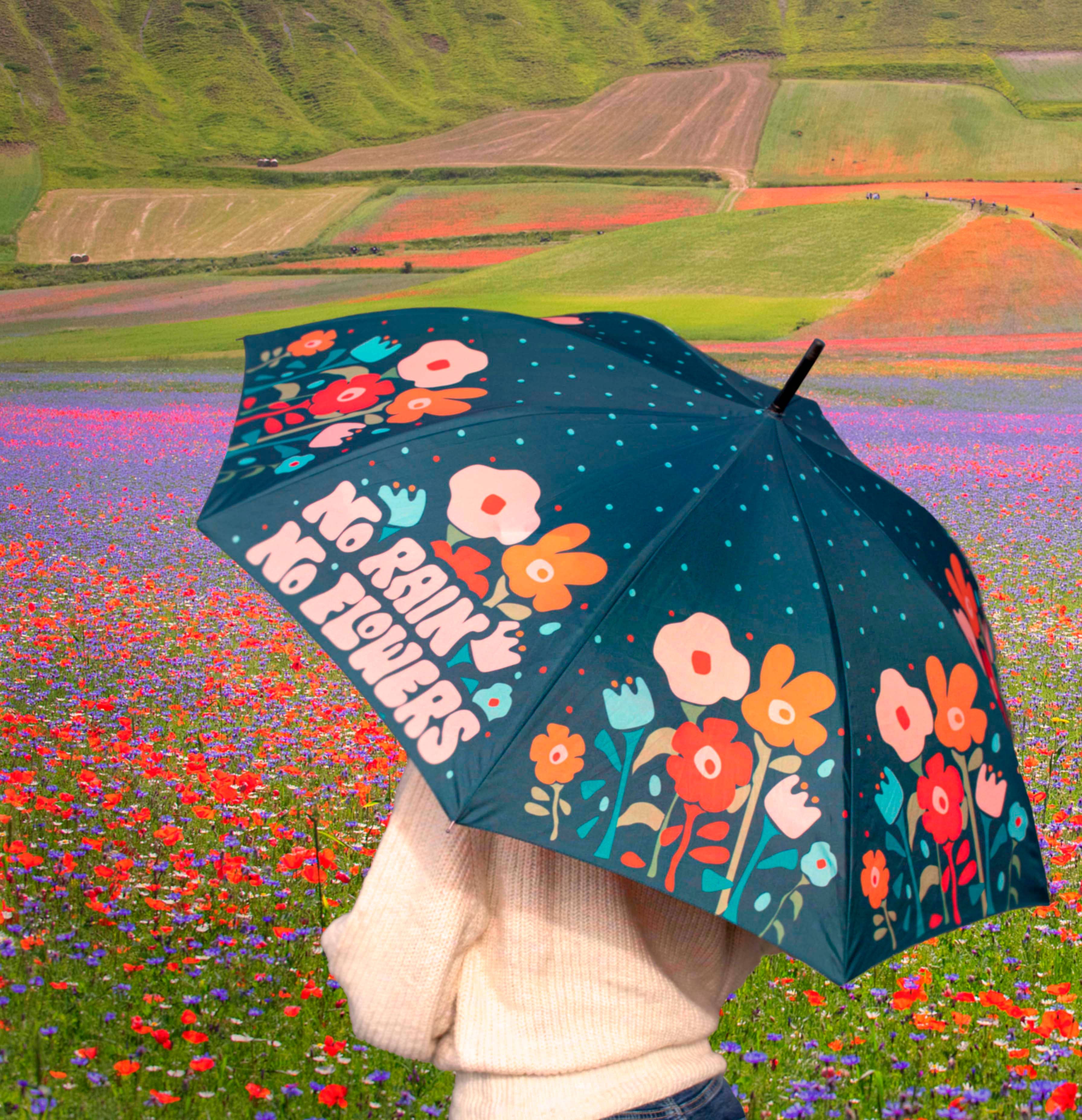 Umbrella 'No Rain No Flowers'