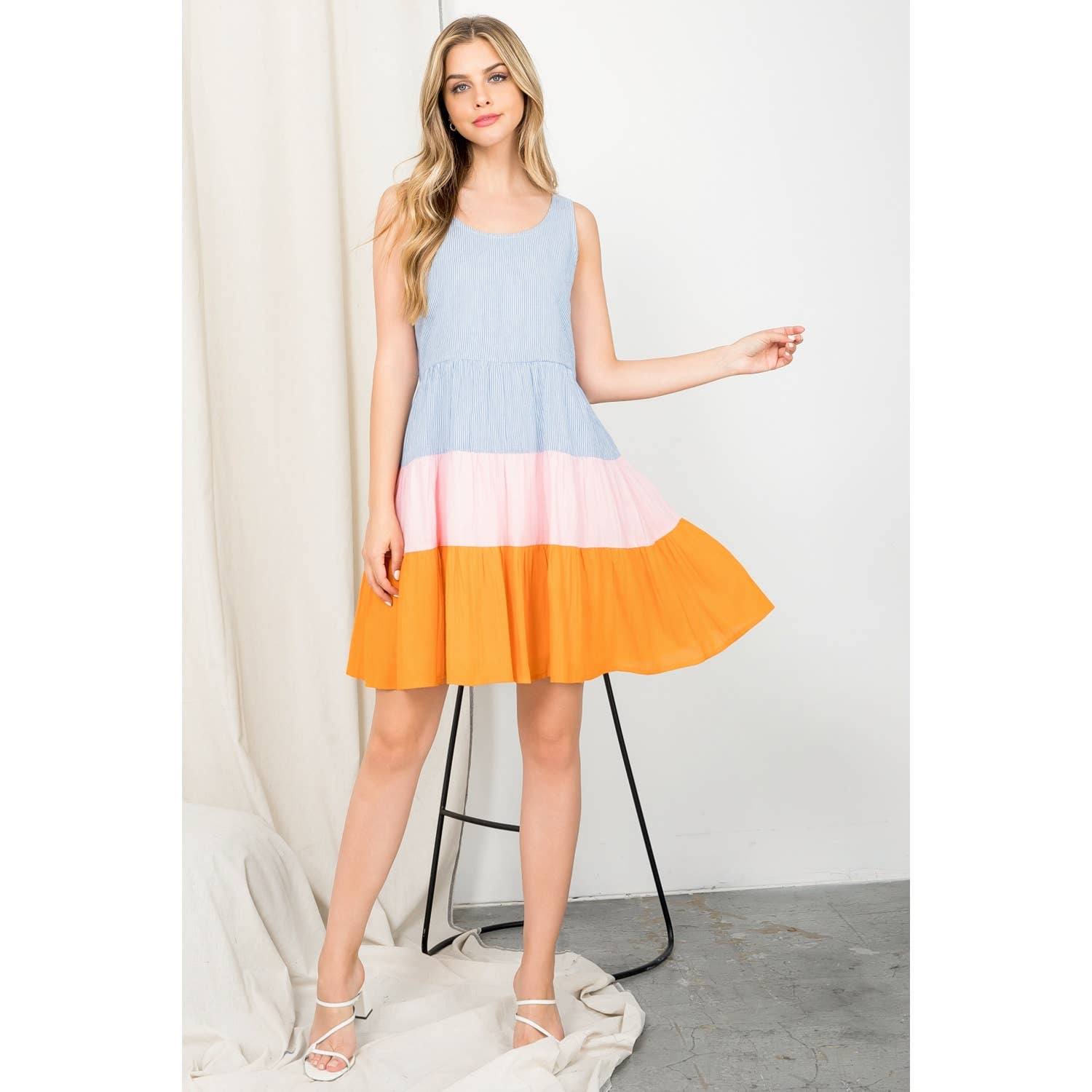 Stripe Tiered Tank Dress