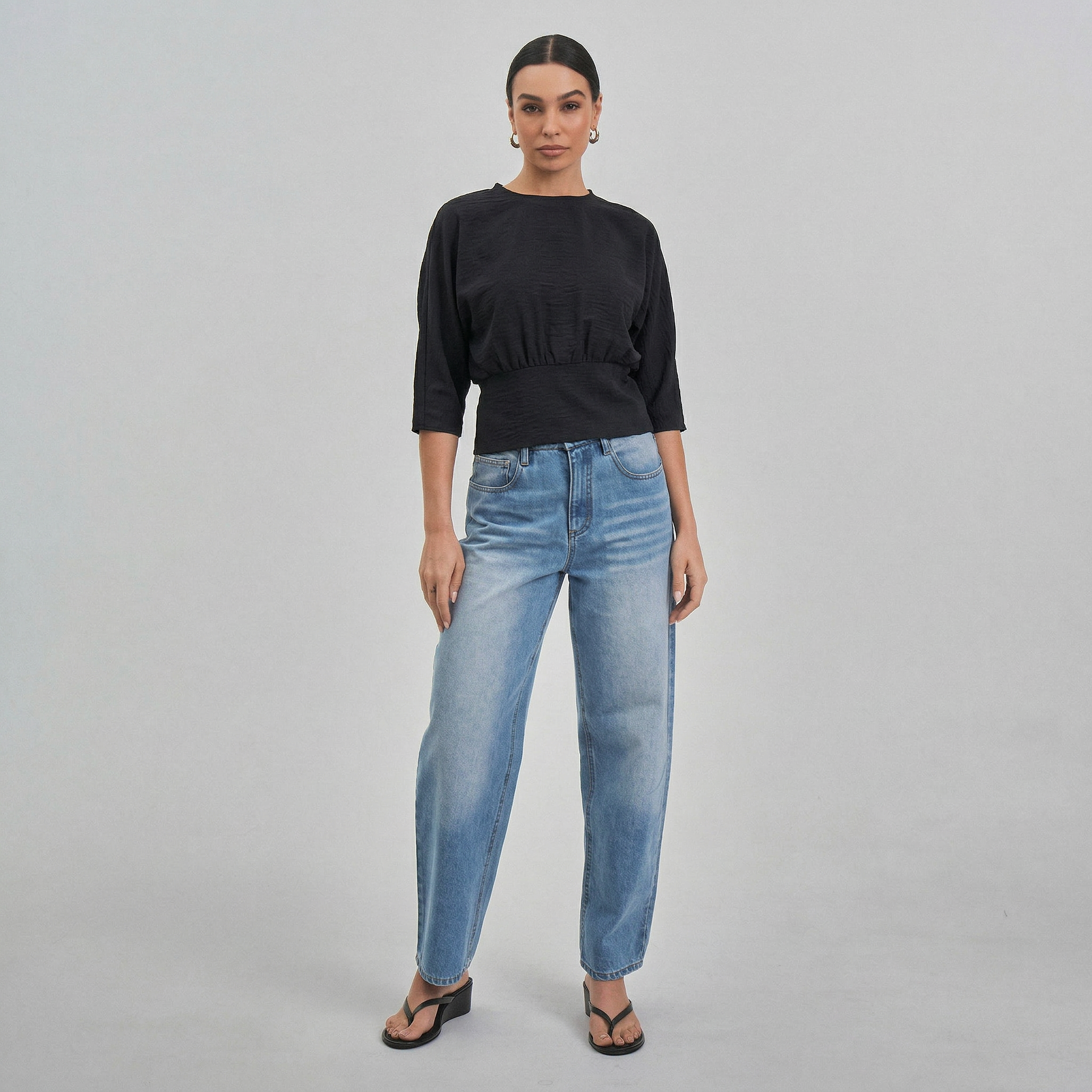 Tapered Dolman 3/4 Sleeve Top