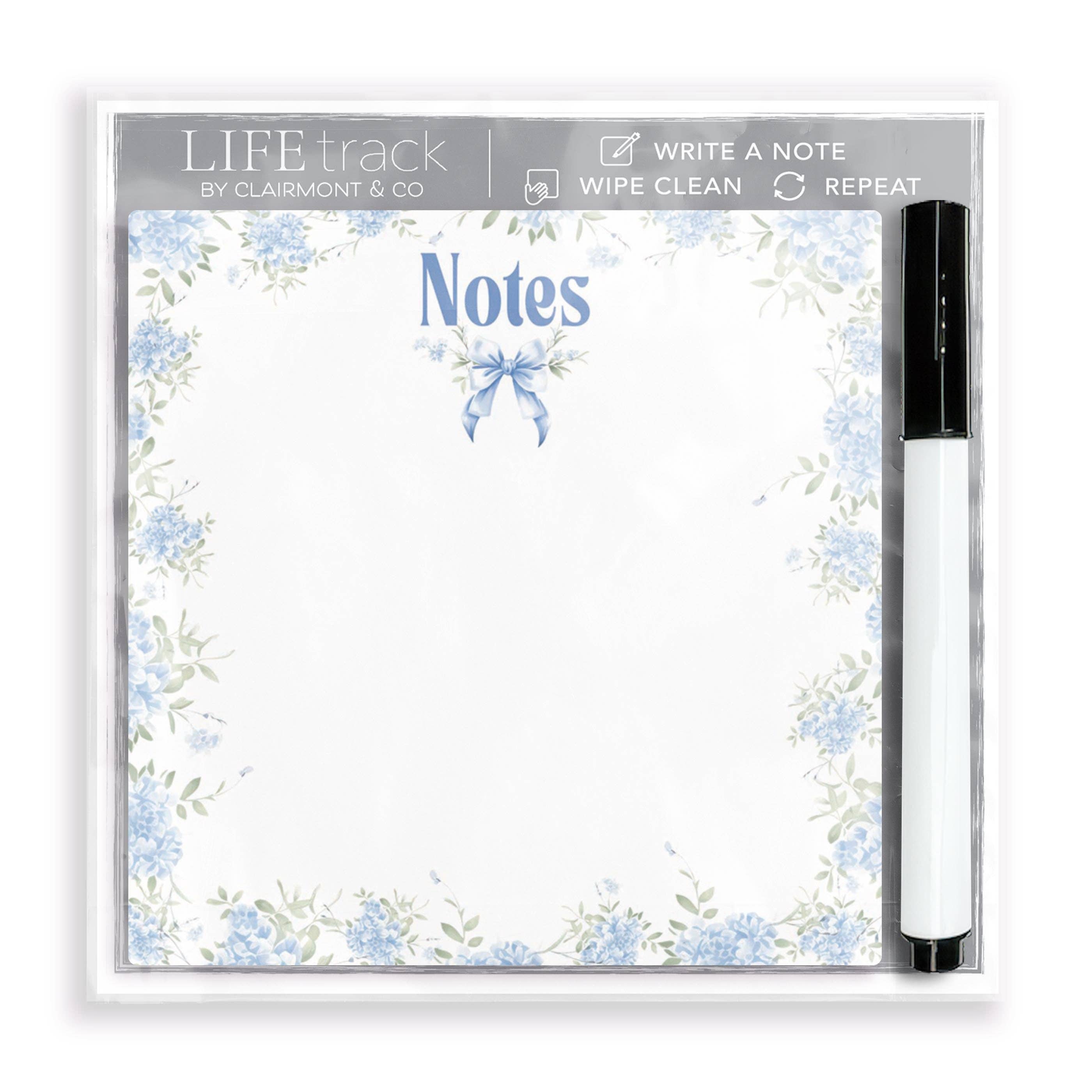 Chinoiserie Notes Dry Erase Glass Tile