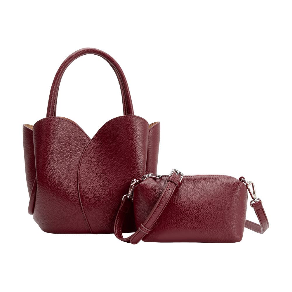 Tulip Burgundy Recycled Vegan Leather Top Handle