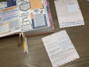 Christian Bible Journaling Tip-In Notepad For Women - Peachy Blue