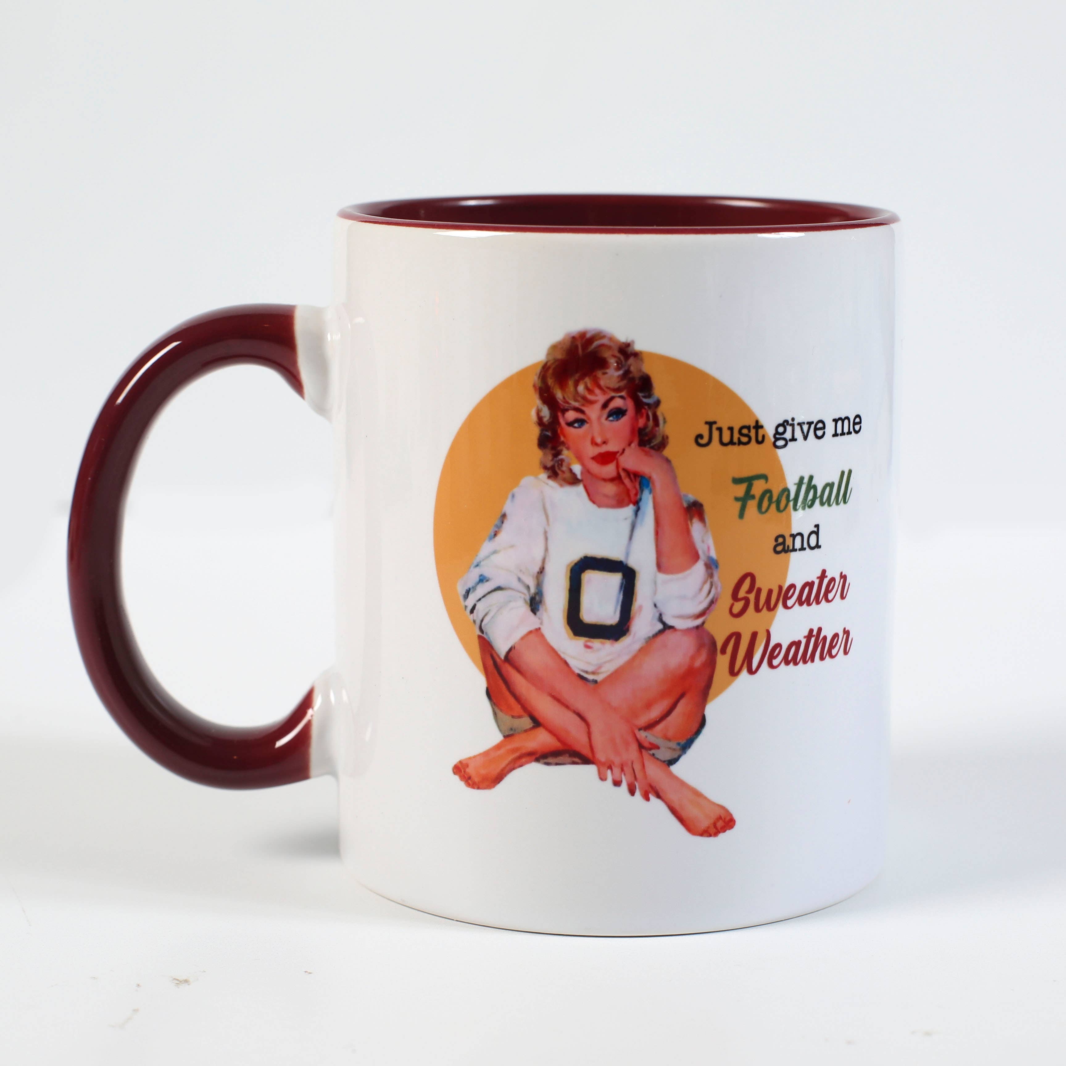 Football and Fall Sweater Weather Pinup Coffee Mug