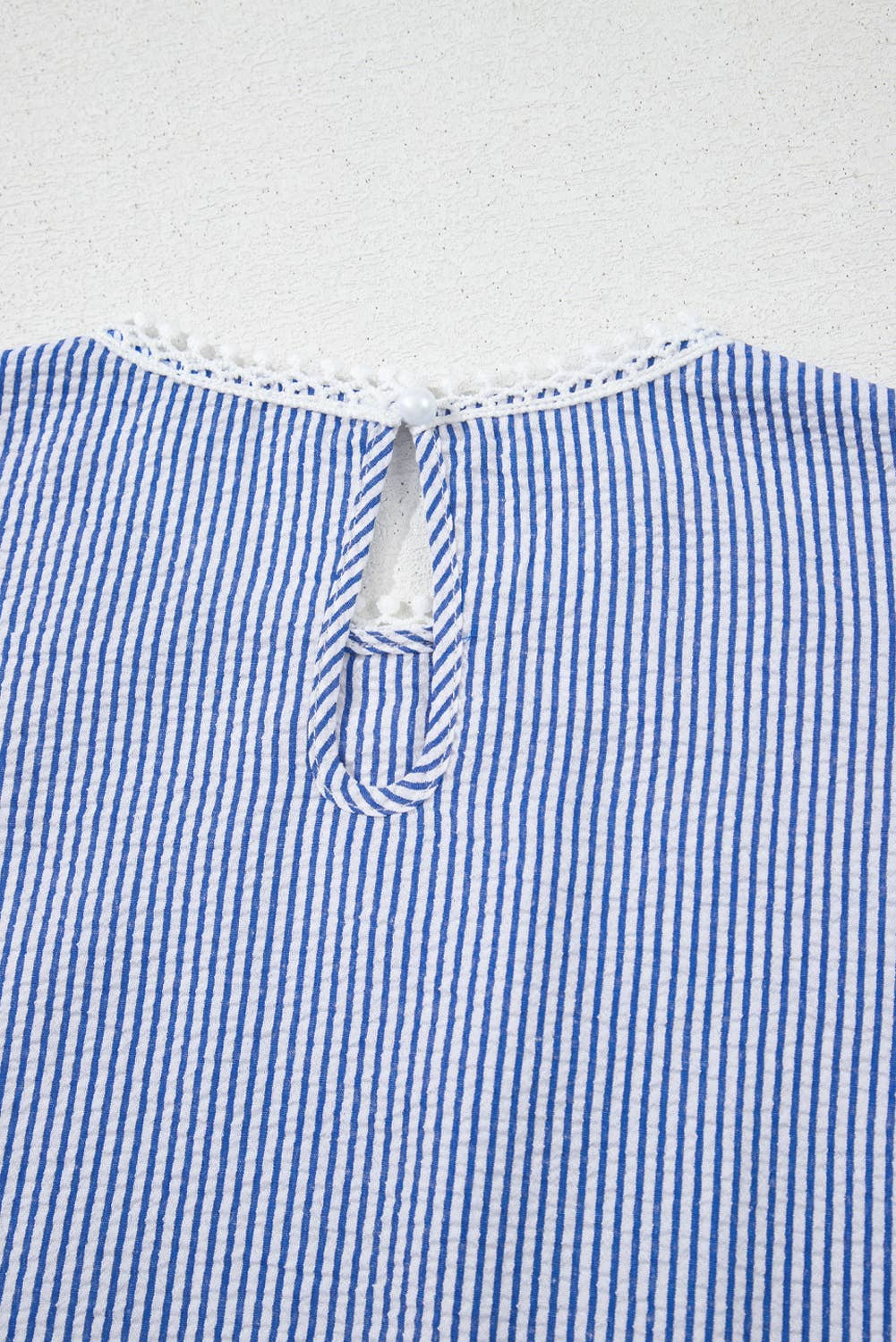 Gemma | Stripe Lace Patchwork Crew Neck Top