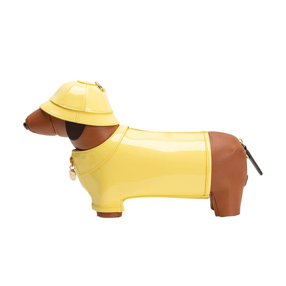 Rain Dog Yellow Vegan Leather Crossbody Bag