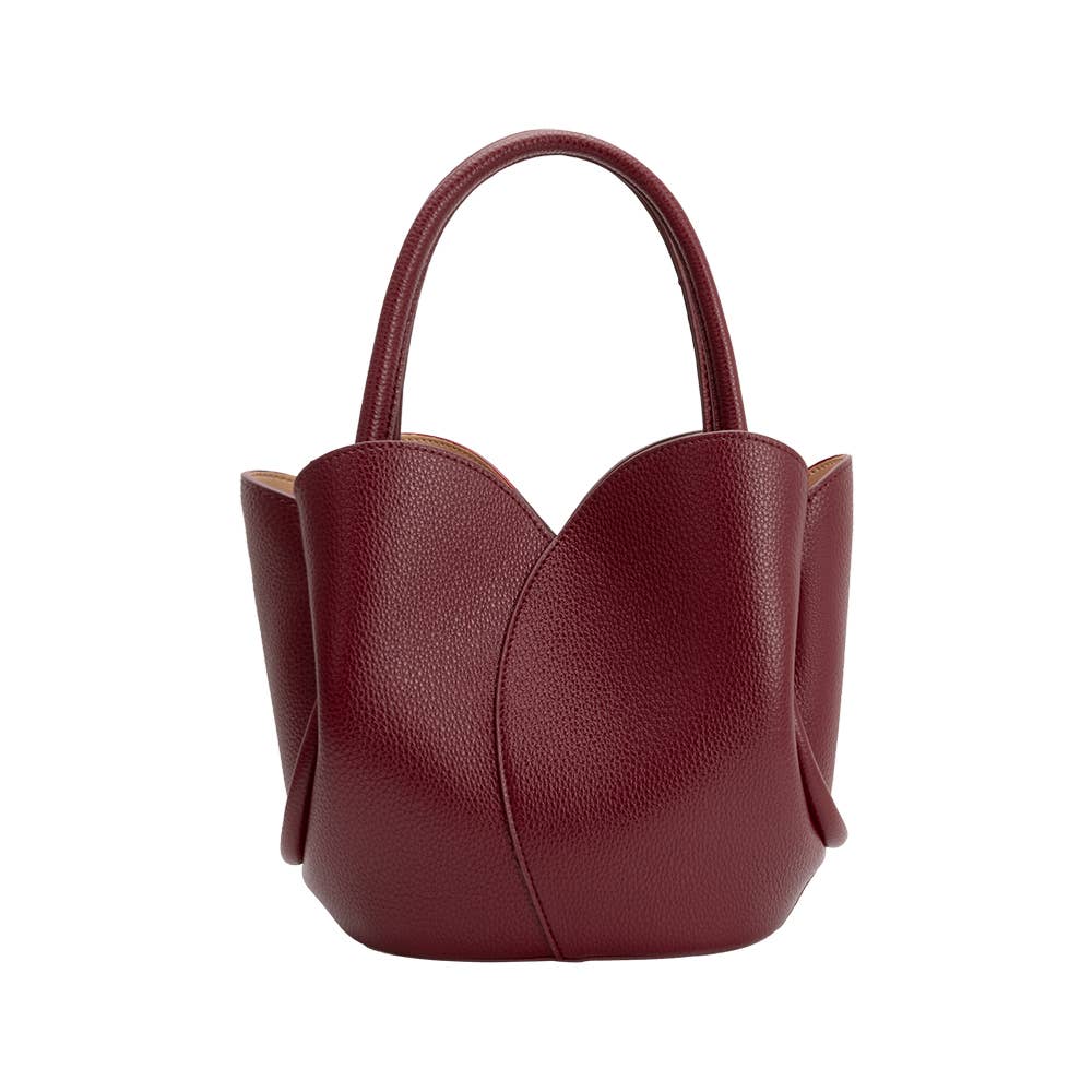 Tulip Burgundy Recycled Vegan Leather Top Handle