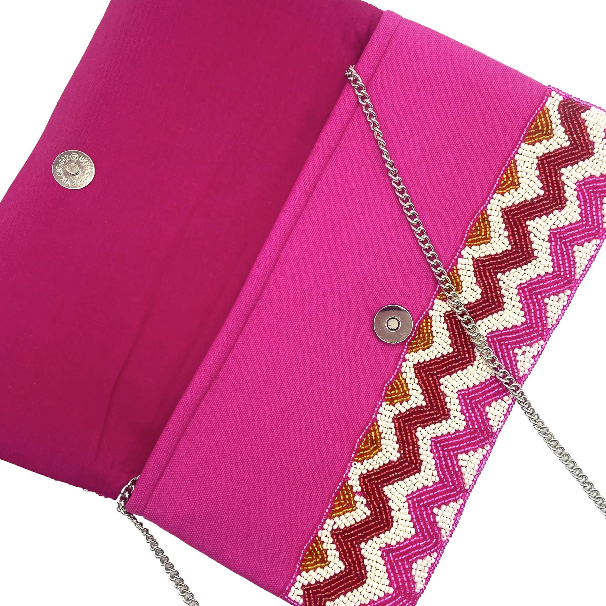 Chevron Multi Color Beaded Clutch