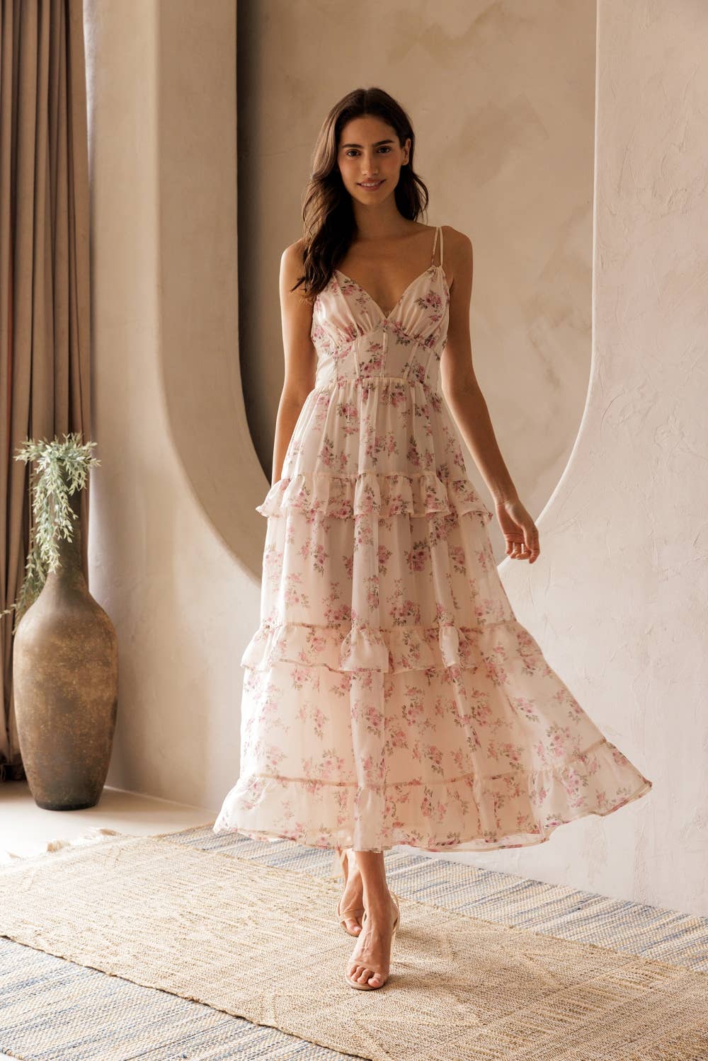 Floral Ruffle Tiered Maxi Dress