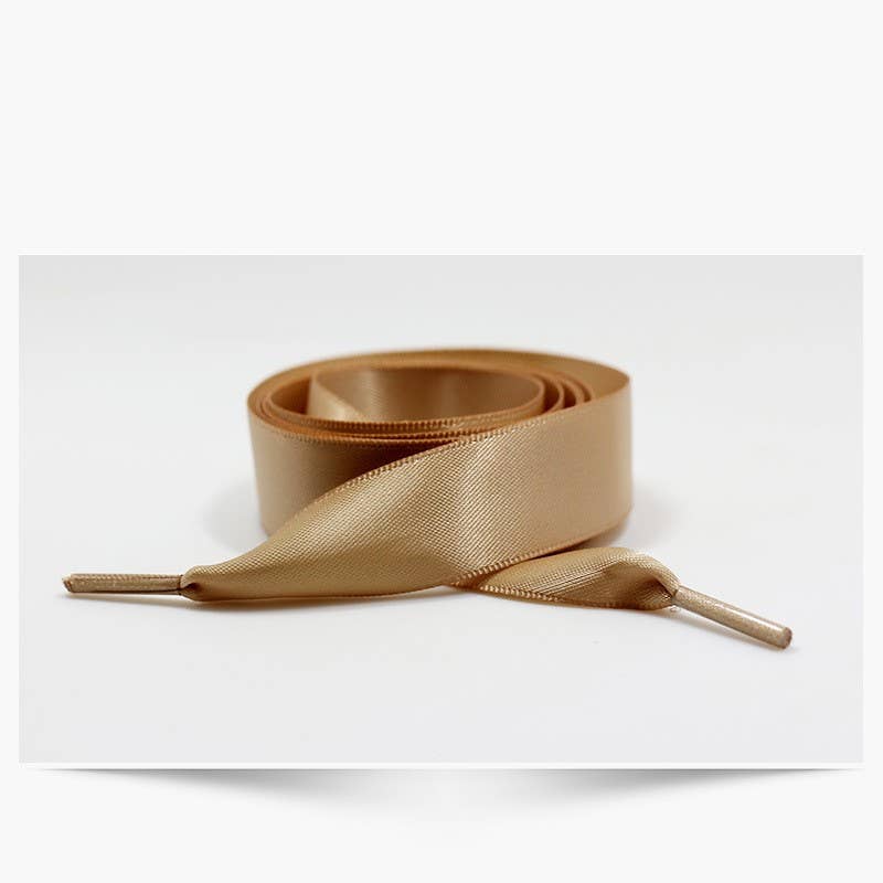 Silk Satin Ribbon Bow Shoe Laces - Pink, Gold, or White