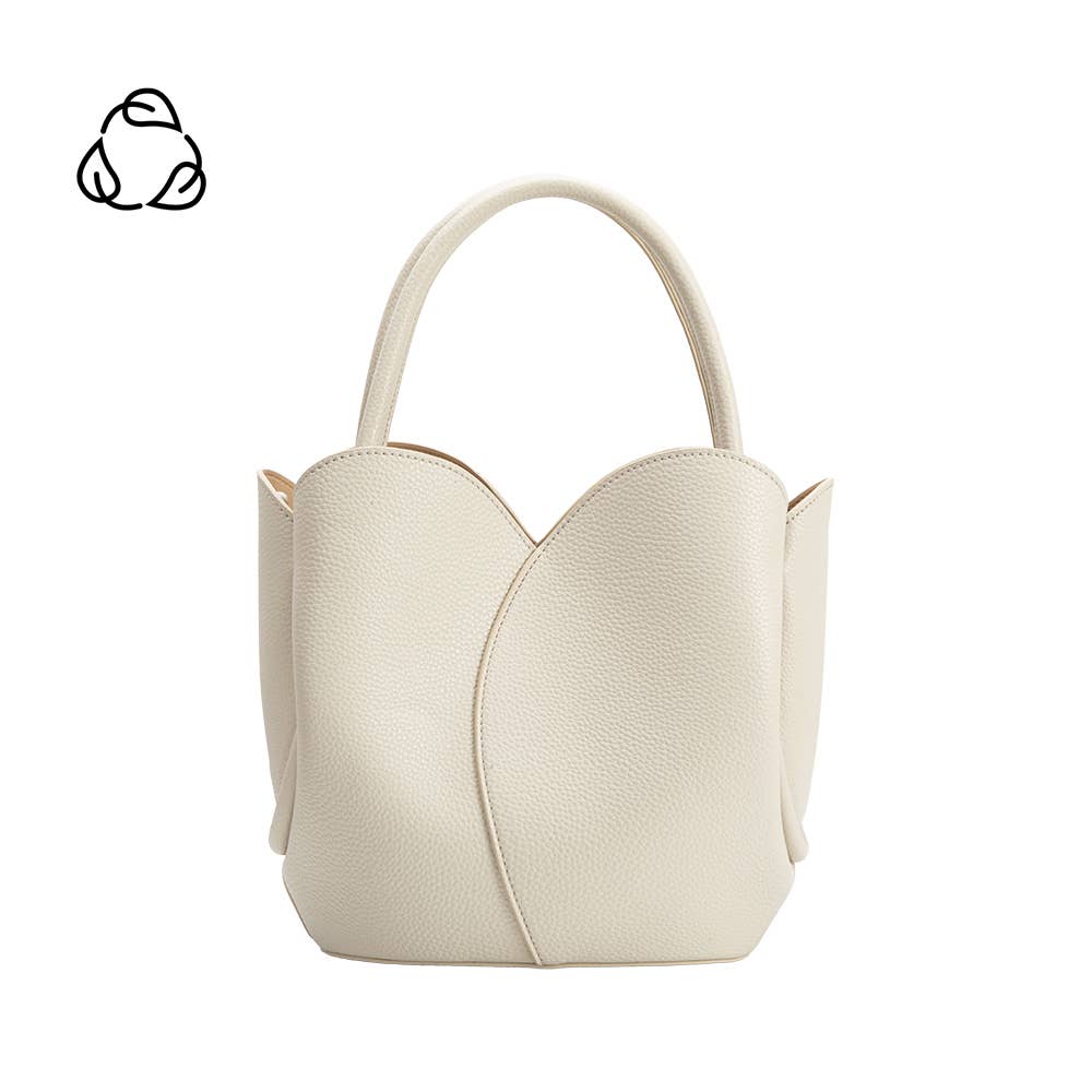 Tulip Handle Bag - Bone Recycled Vegan Leather
