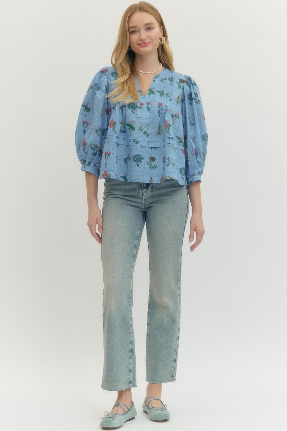entro Blue Floral top