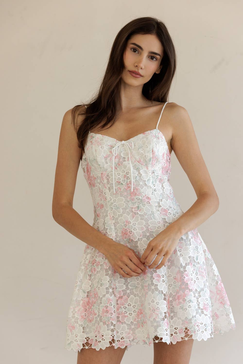 Floral Lace Mini Dress